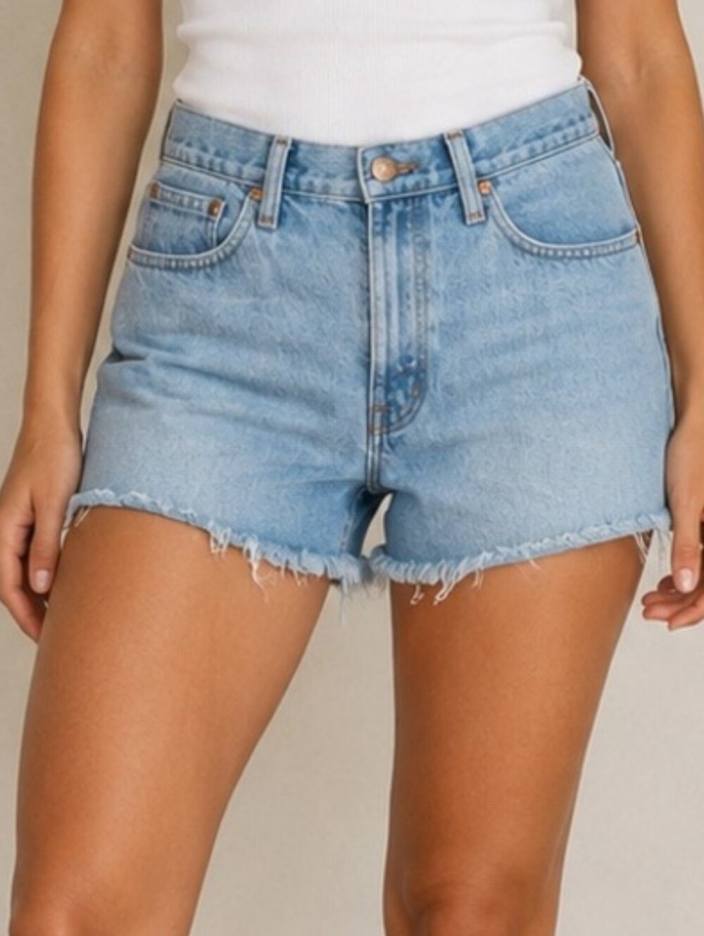 Madewell Relaxed Denim Shorts High Rise Raw Hem Button Fly Size 27